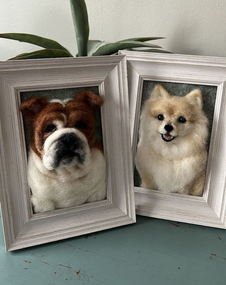 Keçeden Yapılan Sevimli Köpek Portreleri
