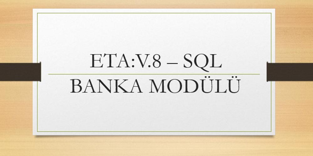 ETA V8 Banka Modülü