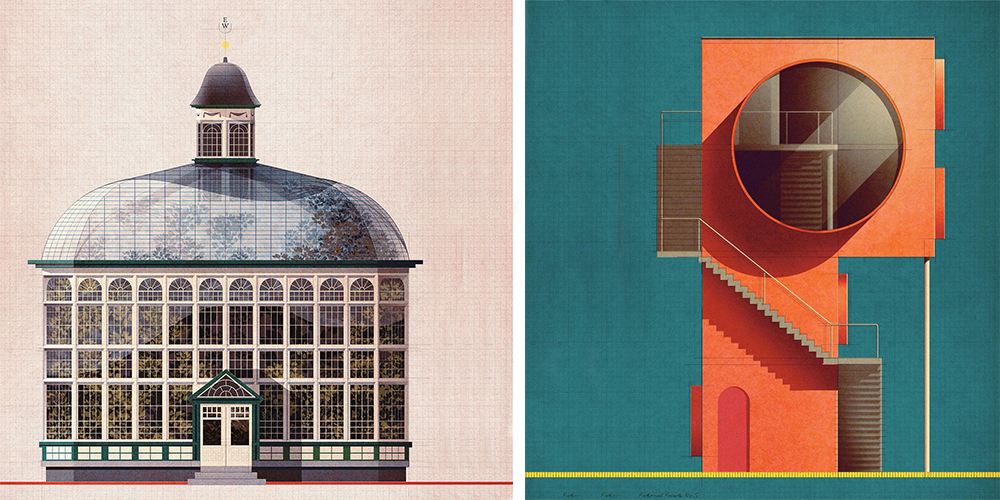 Modernist Yapıların Şık Mimari Çizimleri